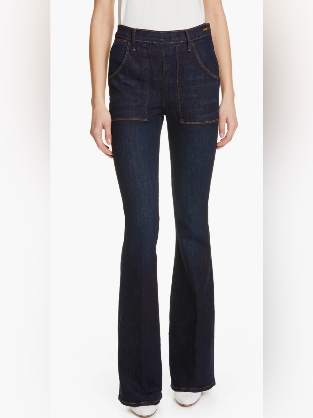 FRAME Le Flare de Françoise High Rise Jeans in Lemmie Wash - Size 32